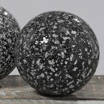 Dekokugel Kugel Glas Mosaik Schwarz Durchmesser 18 cm Gartendeko