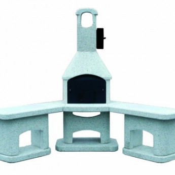 Nova Quatro Grillkamin Außenküche weiß / Wellfire - Alles für Garten