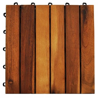 10 x Holzfliesen 30x30 cm Akazien Holz Terrassenfliesen Balkonfliese