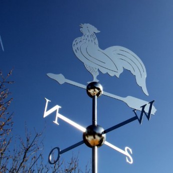 YUZDNM Wetterhahn Aus Edelstahl - Vintage Wetterfahne Für Dach & Garten 50cm