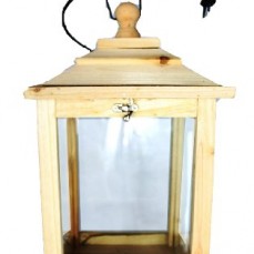 Holzlaterne,groß, mit Beleuchtung 220V, Laterne aus Holz mit Holz