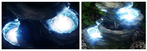 Sanke 5StufenKaskadenbrunnen mit LEDBeleuchtung Alles für Garten