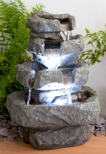Shubunkin Spills, 4stufiger Kaskadenbrunnen mit LEDBeleuchtung