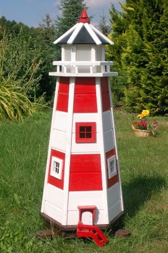 Wunderschöner großer Leuchtturm aus Holz mit Beleuchtung Alles für Garten
