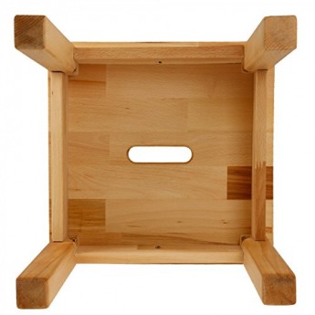 SCHEMEL Holzhocker mit Eingriff, Buche Natur geölt, sehr stabil