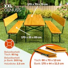 CASARIA Bierzeltgarnitur mit Lehne 170 cm