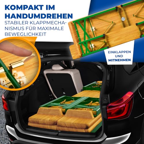 KESSER® Bierzeltgarnitur 3-TLG., Festzeltgarnitur klappbar, Biertisch mit 2 Bierbänken, Gartenmöbel Set Holz, Partygarnitur, Sitzgarnitur, wetterfest, stabil, 170x46x75cm, 12-TLG. Bodenschoner