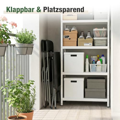 Sekey Balkonset 3 Teilig Klappbar, Balkonmöbel Set Kleiner Balkon 2 Personen, Balkon Möbel Set Rattan Wetterfest, Belastbarkeit Klappstuhl 200KG & Klapptisch 50KG